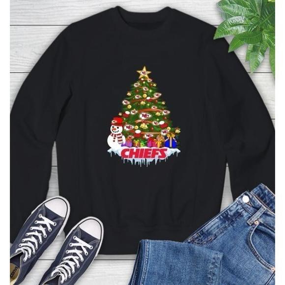Kansas City Chiefs Merry Christmas Nfl Football Sports Sweatshirt - Picture 1 of 4